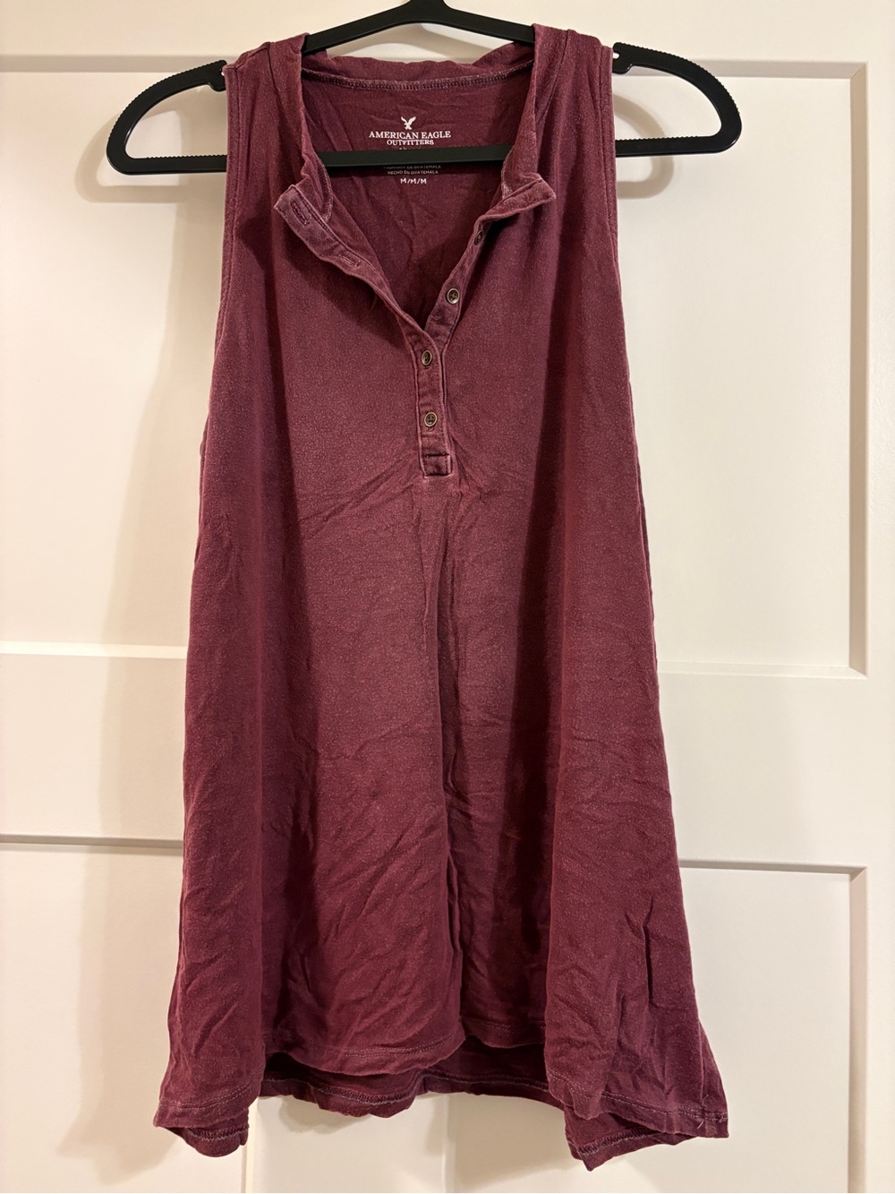 American Eagle Outfitters Plum Henley Tank Top